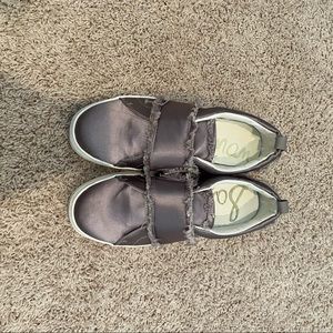 Sam Edelman Purple Fringe Slip On Sneakers